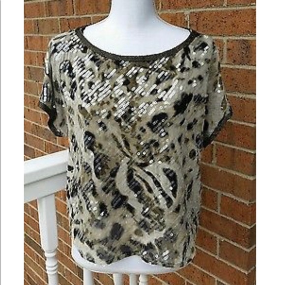 Vince Camuto Tops - Vince Camuto Camo Sequin Top